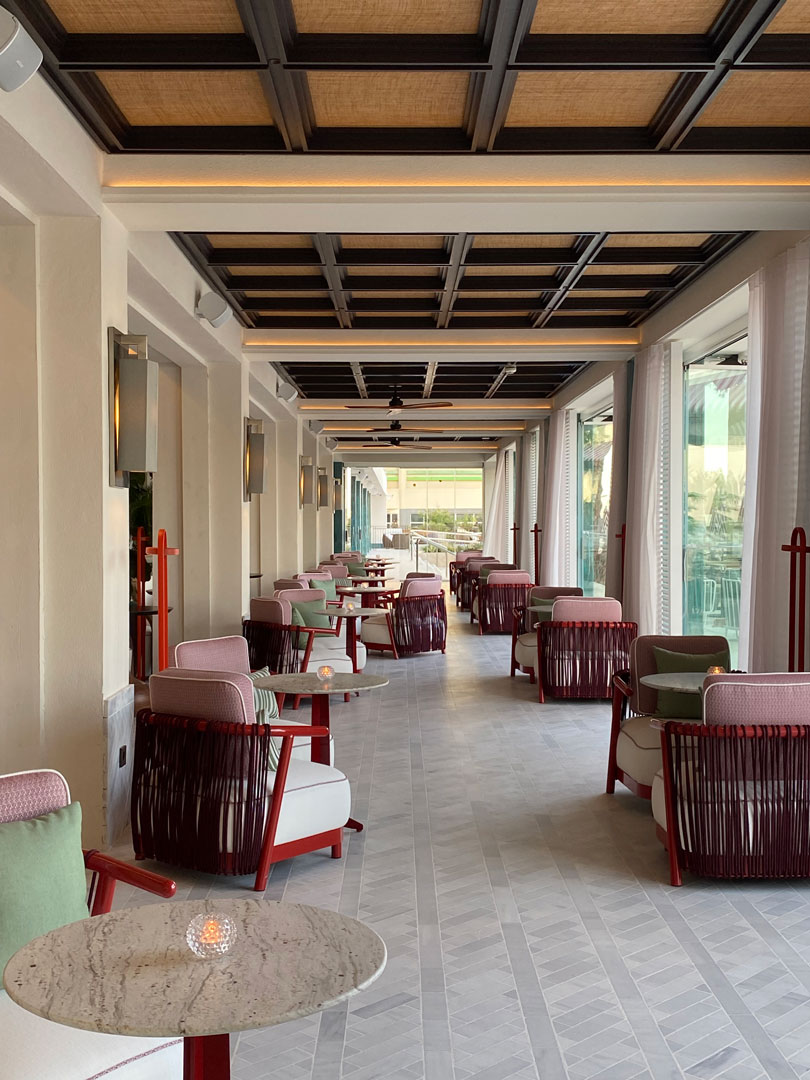 Levante terrace corridor tables