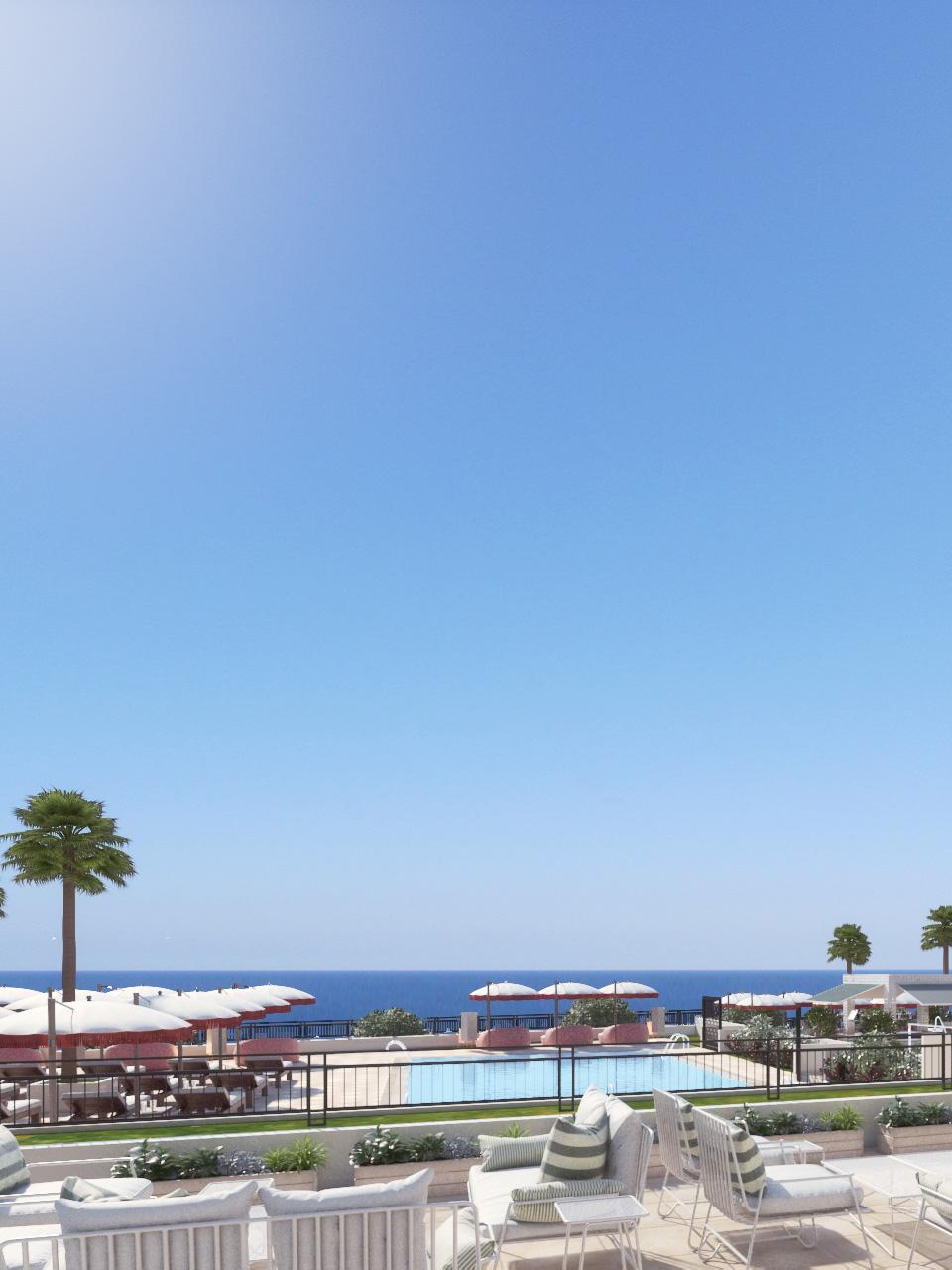 Vistas al mar desde la piscina
