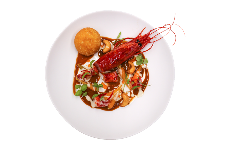 ☾ Carabinero en un curry rojo.