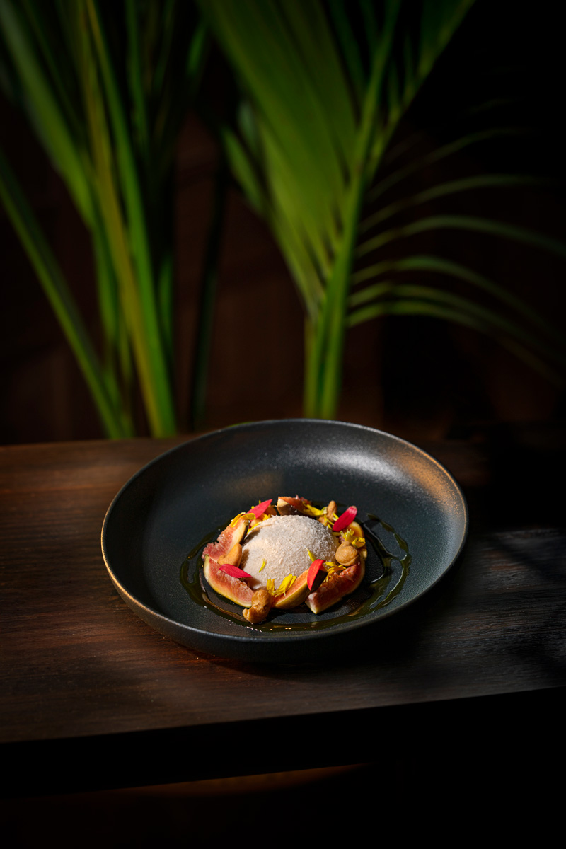 Cashew nut and fig panacotta