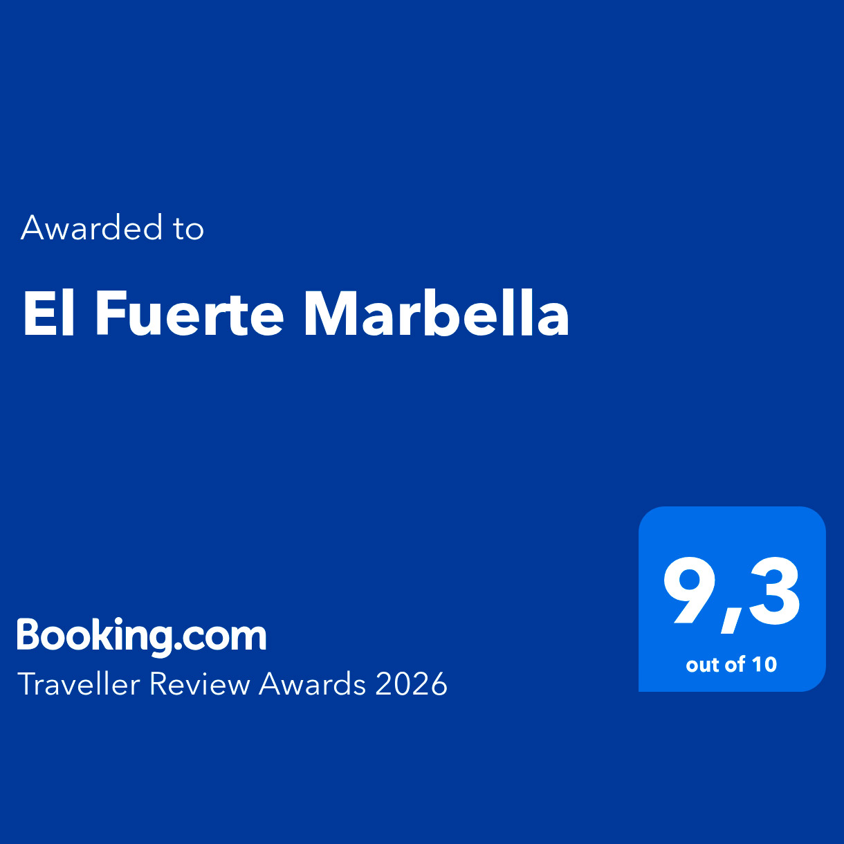 El Fuerte Marbella - Booking Award 2026